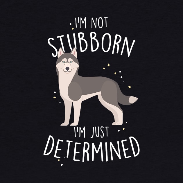 Husky Dog Not Stubborn Just Determined Grey Siberian Husky by Psitta